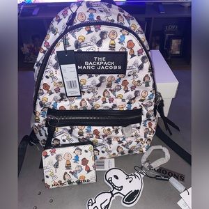 Marc Jacobs peanuts backpack wallet and keychain/charm authentic brand new